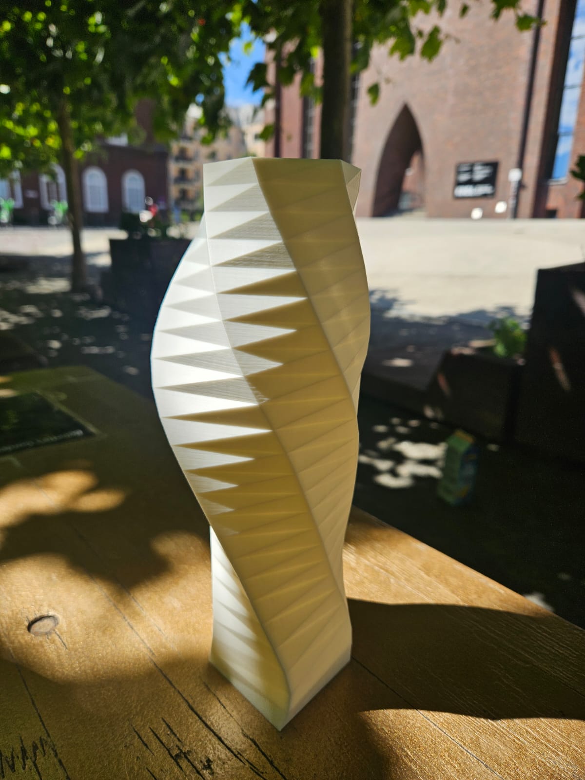 WindVase with hexagonal base and structured surface